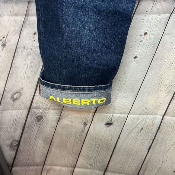 Alberto 'Bike' Regular Slim Fit Men's Blue Denim Jeans Size 32x34 Cycling Jeans - Picture 4 of 11